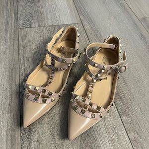 Valentino Garavani Rockstud Leather Ballet Flats